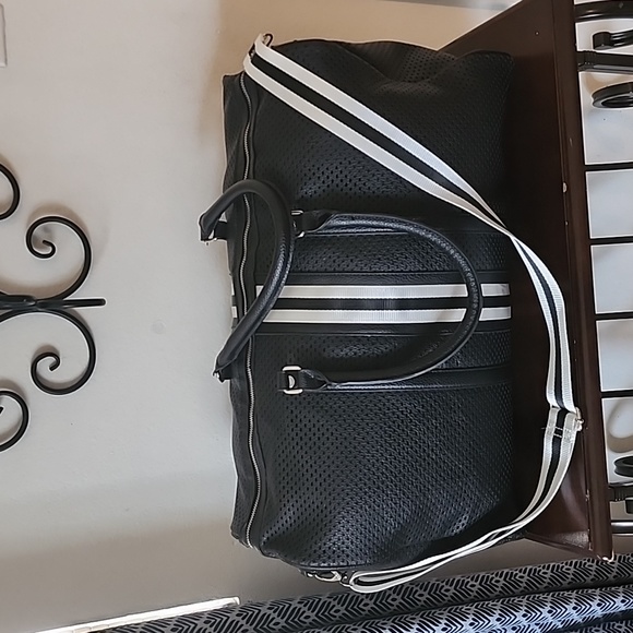 Steve Madden Bags Steve Madden Black With Black White Strip Duffel